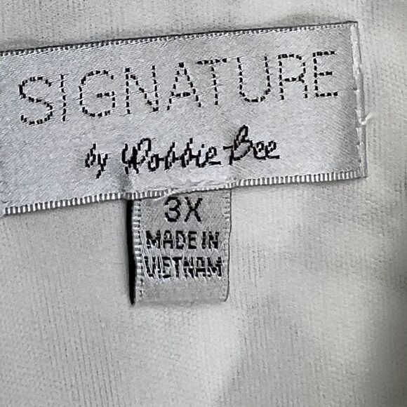Signature by Robbie Bee Dress Women's 3X Floral Sleeveless Keyhole Back White Dr - Picture 7 of 10